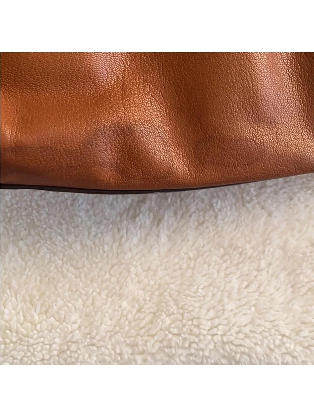 Michael Kors Cognac Leather Satchel with Gold-Tone Lock